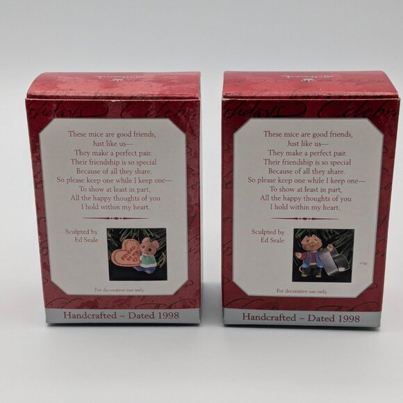 Hallmark Keepsake Friendship Friend of My Heart 1998, Set of 2 Vintage Ornaments - Picture 10 of 13
